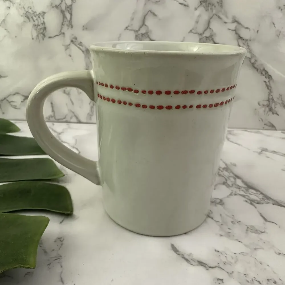 Hearth Hand Magnolia Target Love Coffee Mug White Red Cross Stitch Heart Cup